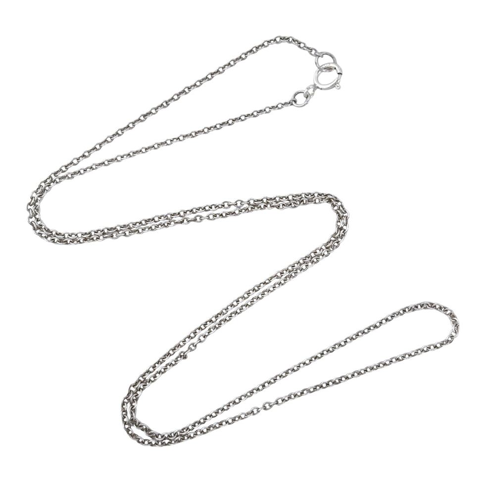 Vintage Sterling Silver 925 1.1mm Cable Link Chain Necklace 18"
